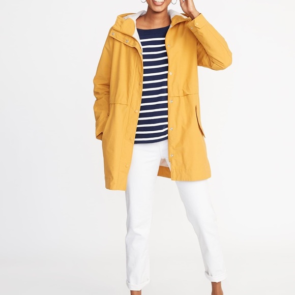 old navy yellow rain jacket